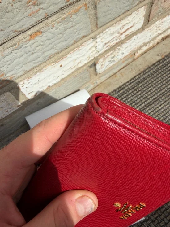 Prada Saffiano Leather Compact Wallet (snap closure zip coin compartment) - Picture 8 of 12